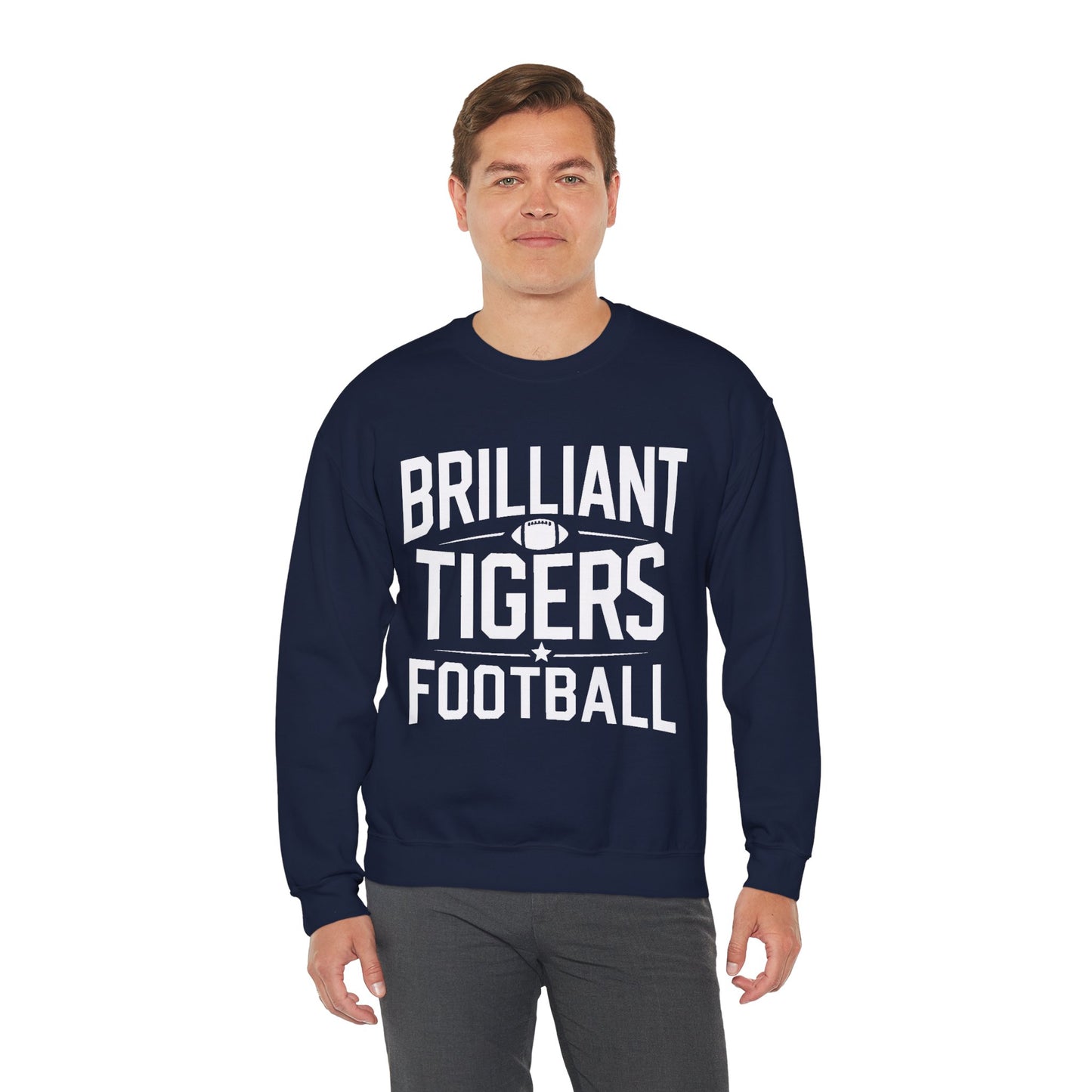 Adult Crewneck Sweatshirt \ Brilliant Tigers Football \ BTF1