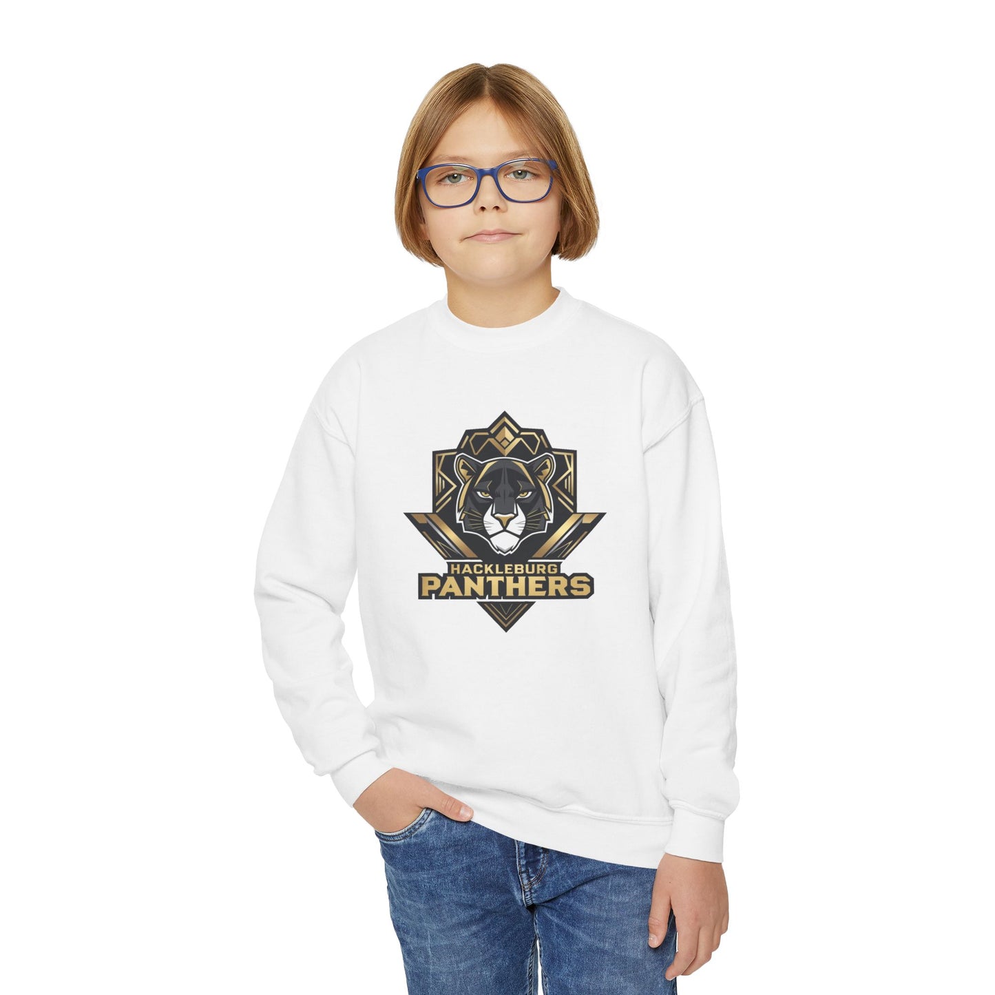 Youth Crewneck Sweatshirt \ Hackleburg Panthers \ HP1