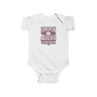 Short Sleeve Baby Bodysuit \ Hamilton Aggies Volleyball \ HAV2