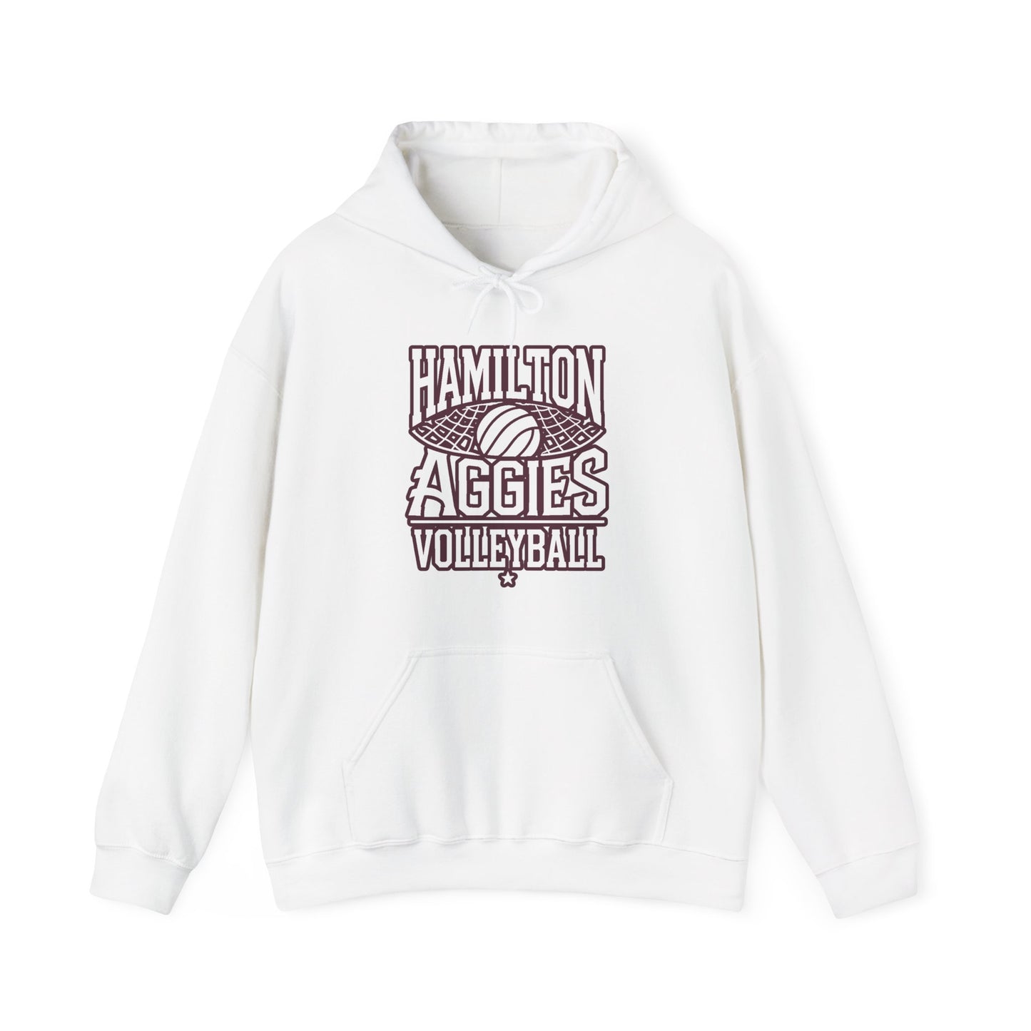 Adult Hoodie Sweatshirt \ Hamilton Aggies Volleyball \ HAV2