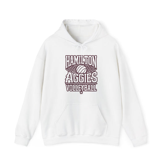 Adult Hoodie Sweatshirt \ Hamilton Aggies Volleyball \ HAV2