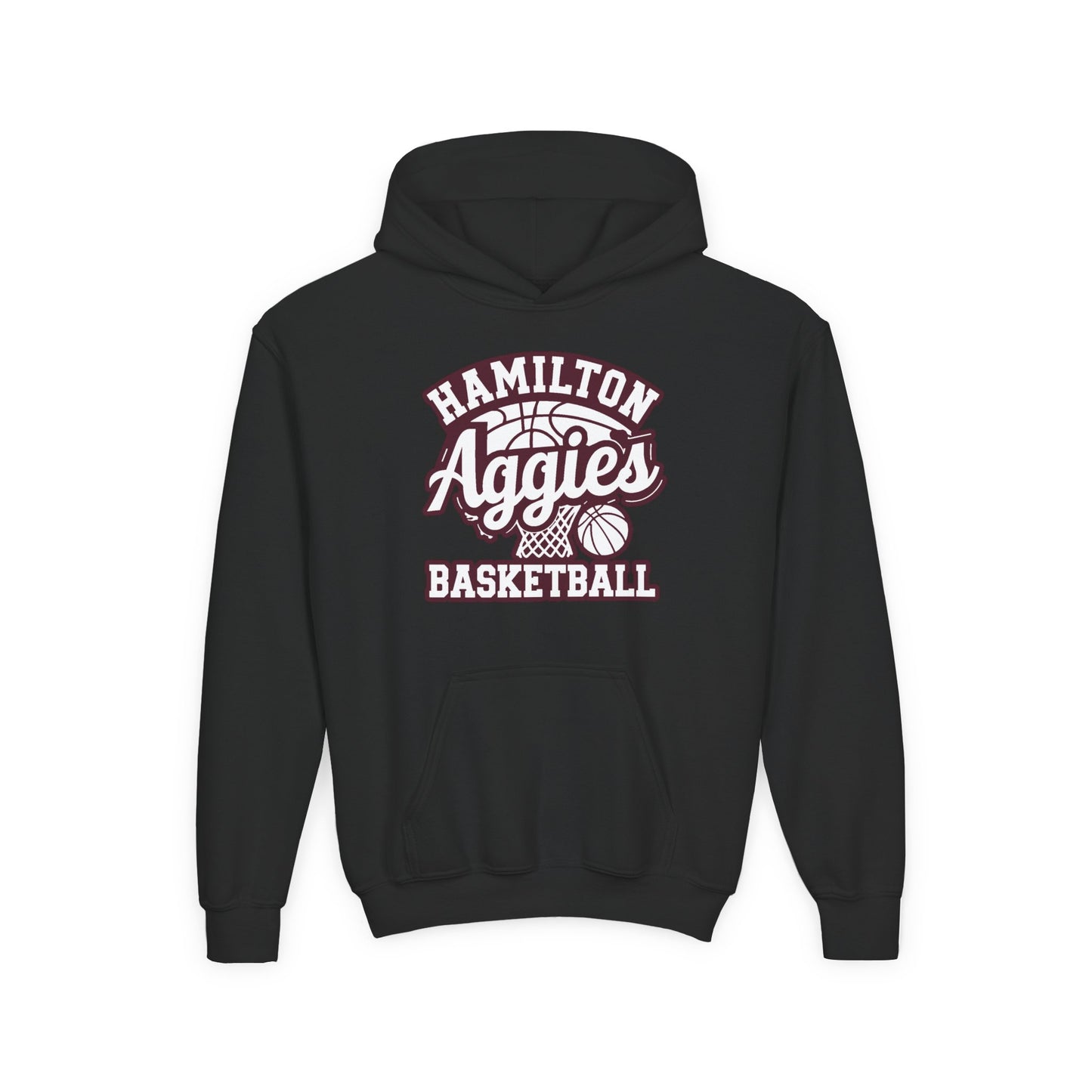 Youth Hoodie Sweatshirt \ Hamilton Aggies Basketball \ HABBG1