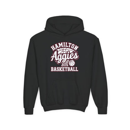 Youth Hoodie Sweatshirt \ Hamilton Aggies Basketball \ HABBG1