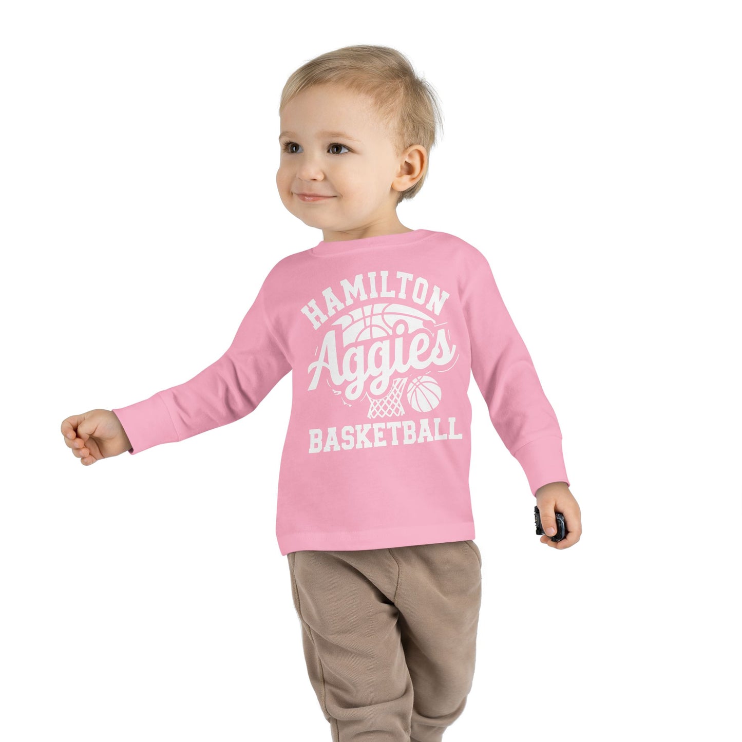 Toddler Long Sleeve Tee \ Hamilton Aggies Basketball \ HABBG1