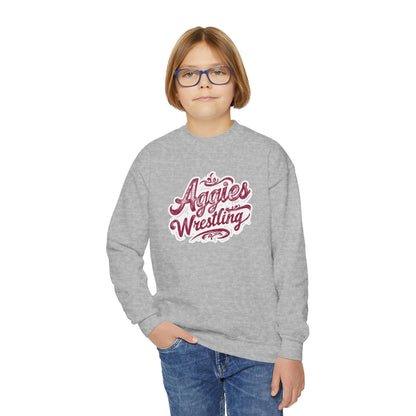 Youth Crewneck Sweatshirt \ Hamilton Aggies Wrestling \ HAWG2