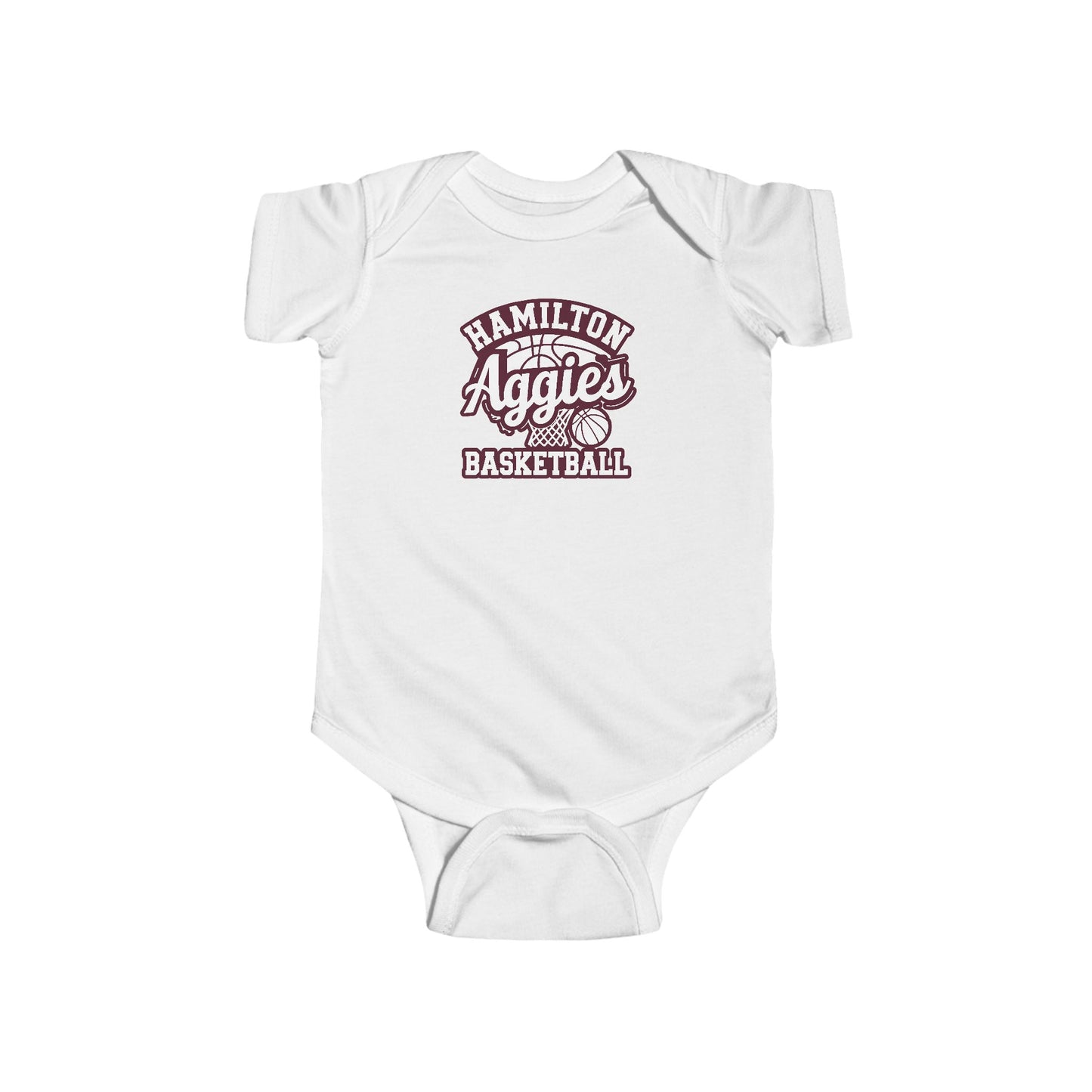 Short Sleeve Baby Bodysuit \ Hamilton Aggies Basketball \ HABBG1