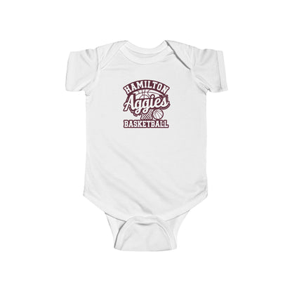 Short Sleeve Baby Bodysuit \ Hamilton Aggies Basketball \ HABBG1