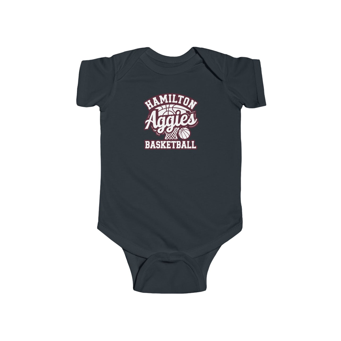 Short Sleeve Baby Bodysuit \ Hamilton Aggies Basketball \ HABBG1