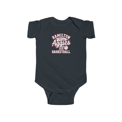 Short Sleeve Baby Bodysuit \ Hamilton Aggies Basketball \ HABKG1