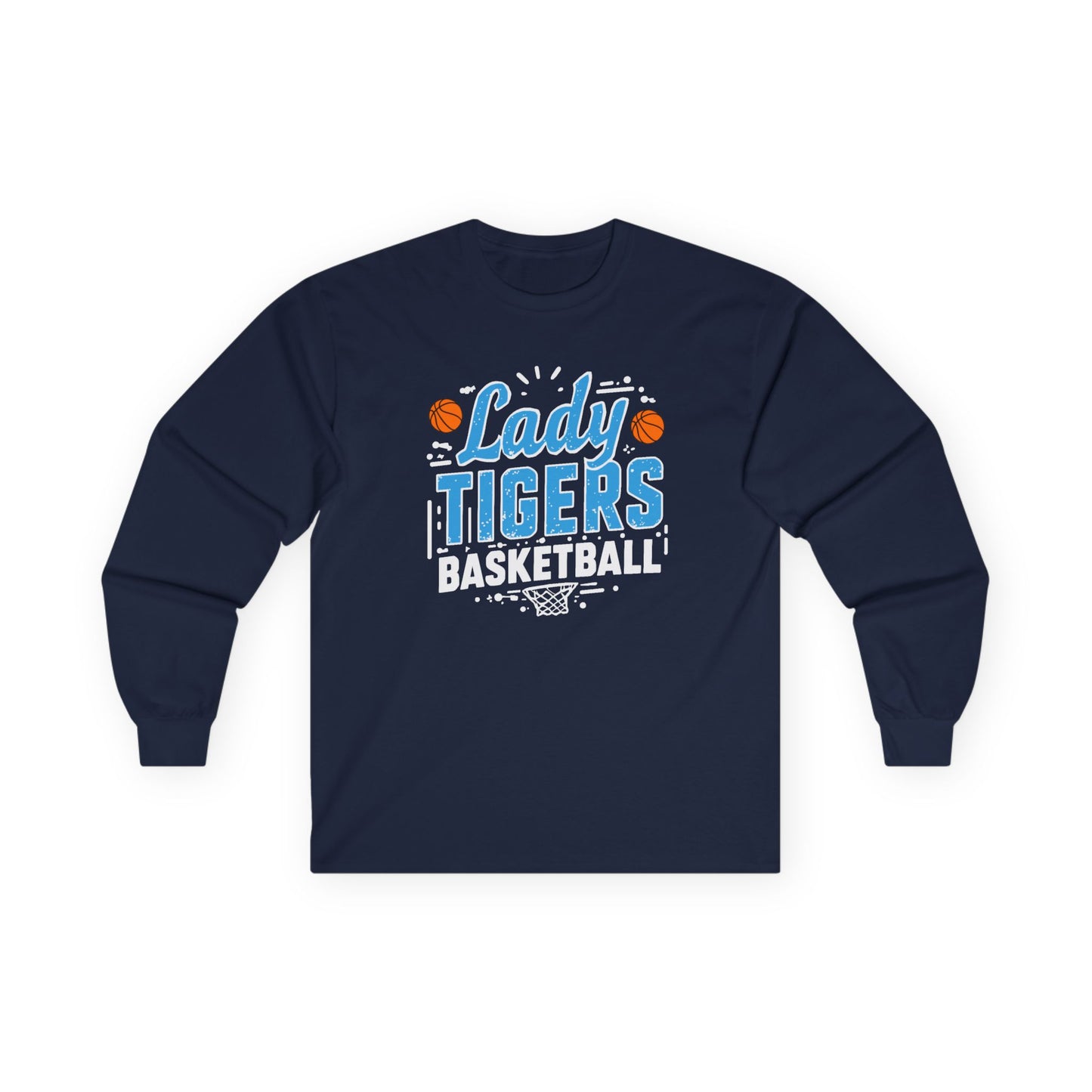 Adult Long Sleeve Tee \ Brilliant Tigers Basketball \ BTBKG1