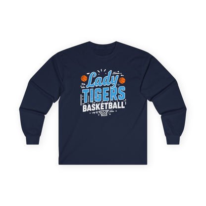 Adult Long Sleeve Tee \ Brilliant Tigers Basketball \ BTBKG1