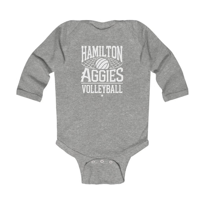 Long Sleeve Baby Bodysuit \ Hamilton Aggies Volleyball \ HAV2