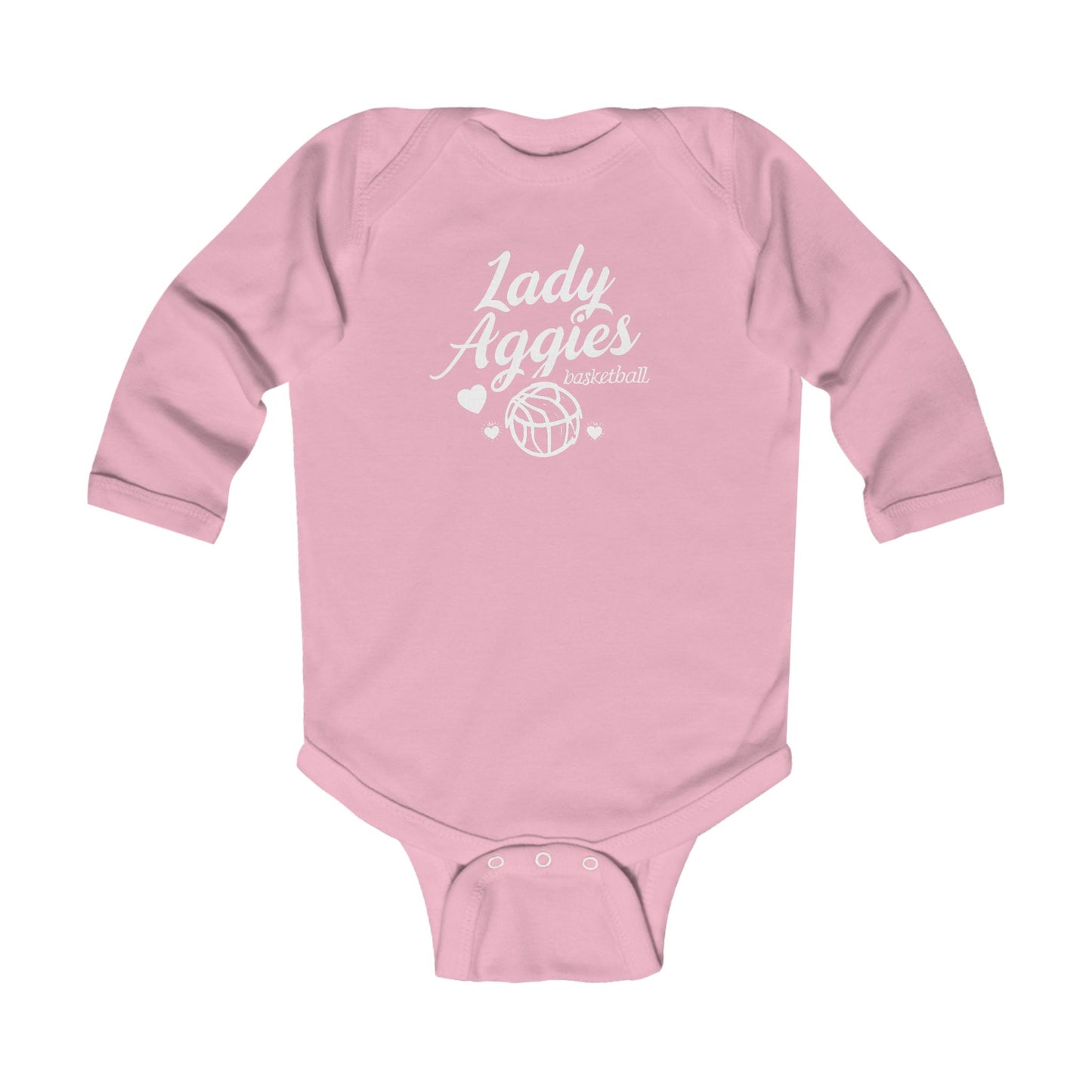 Long Sleeve Baby Bodysuit \ Hamilton Aggies Basketball \ HABBG2