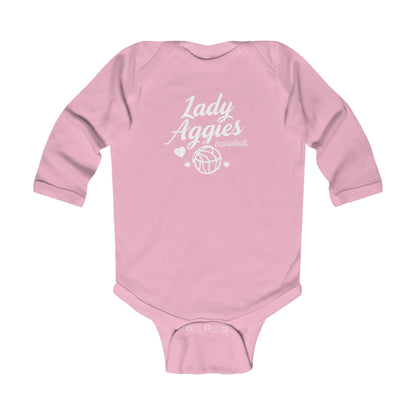 Long Sleeve Baby Bodysuit \ Hamilton Aggies Basketball \ HABBG2