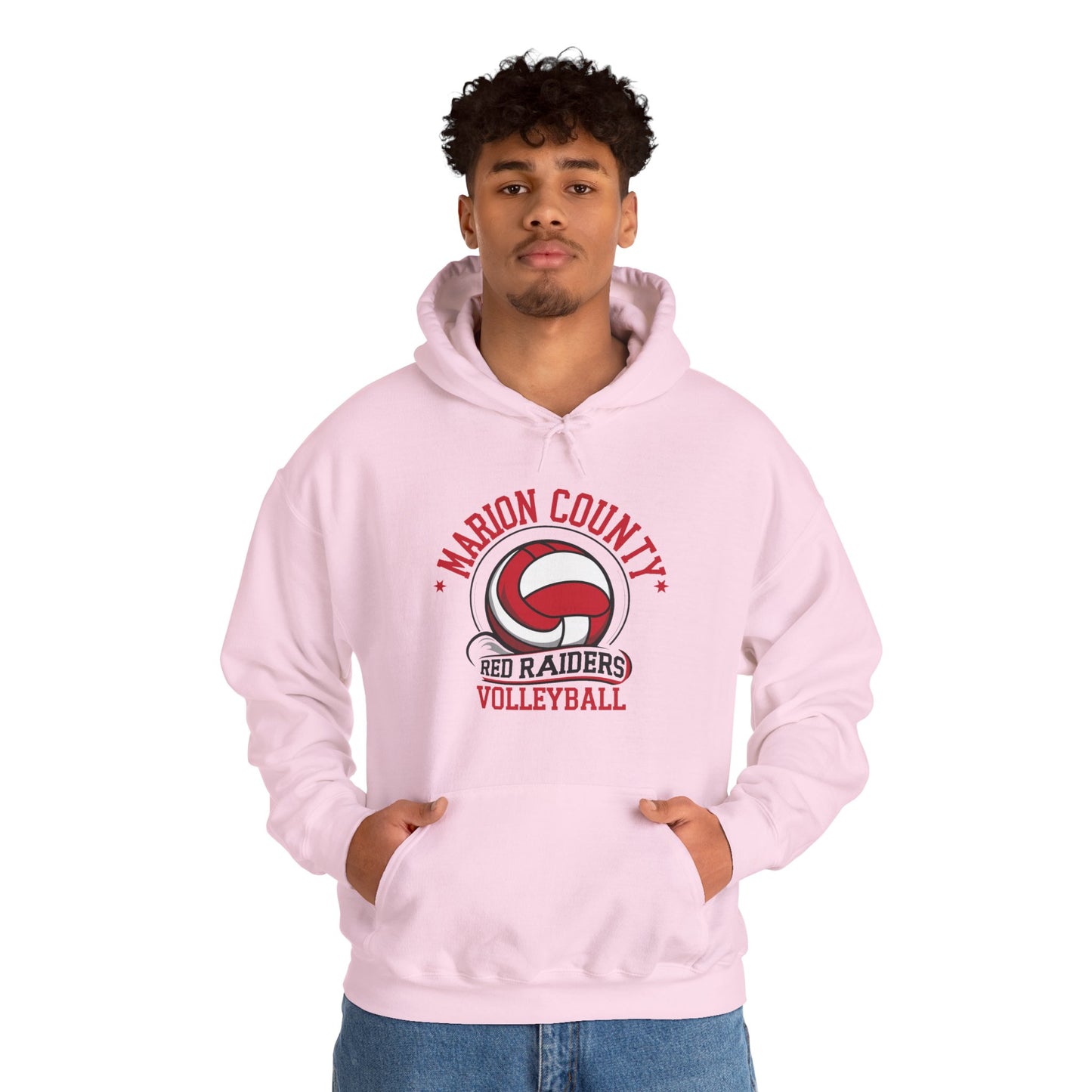 Adult Hoodie Sweatshirt \ Marion County Red Raiders Volleyball \ MCV1