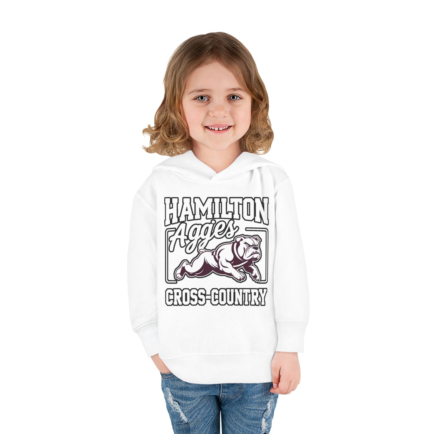 Toddler Hoodie Sweatshirt \ Hamilton Aggies Cross-Country \ HCC2