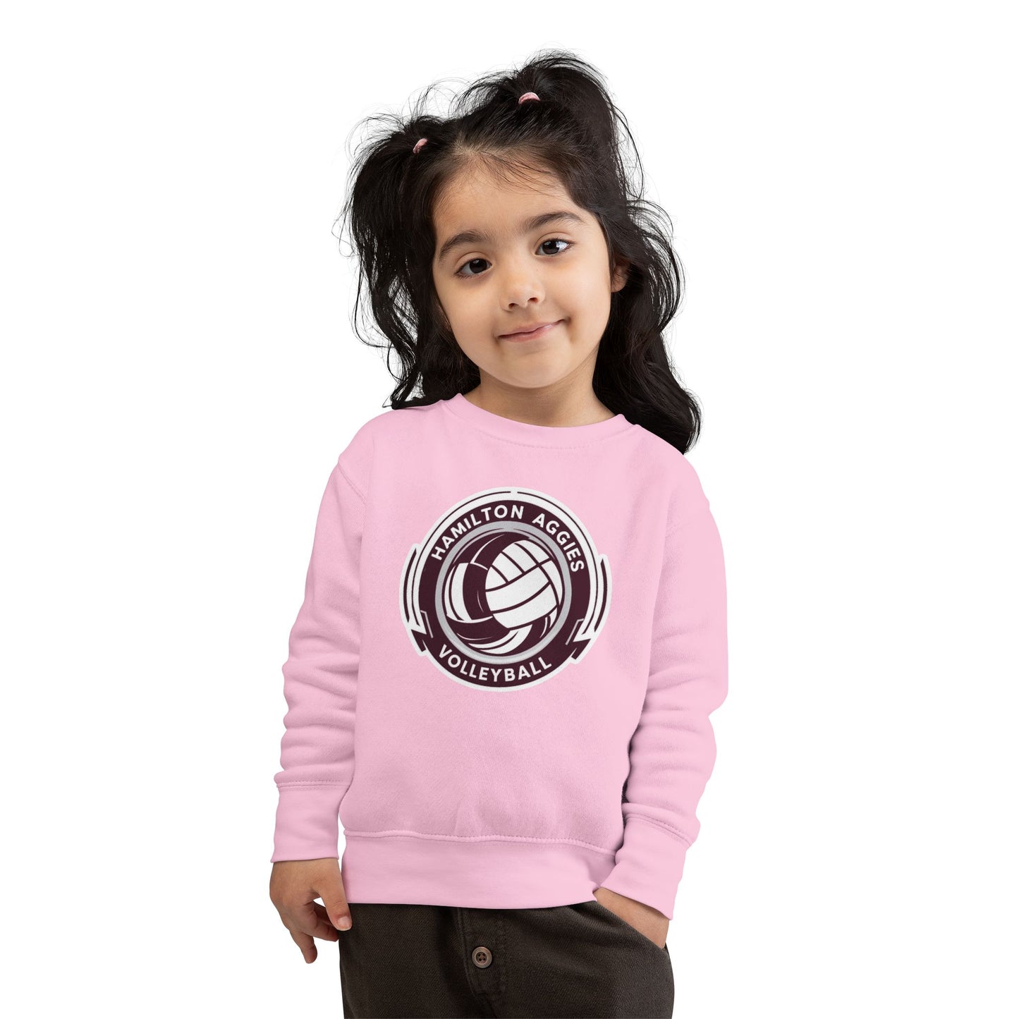 Toddler Crewneck Sweatshirt \ Hamilton Aggies Volleyball \ HAV1