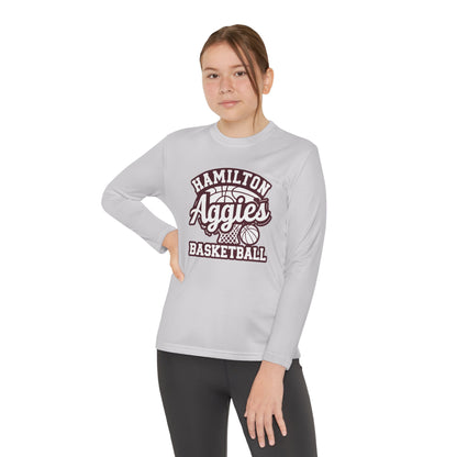 Youth Long Sleeve Tee \ Hamilton Aggies Basketball \ HABBG1