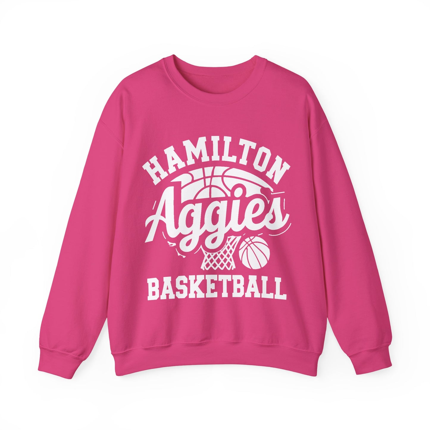 Adult Crewneck Sweatshirt \ Hamilton Aggies Basketball \ HABBG1