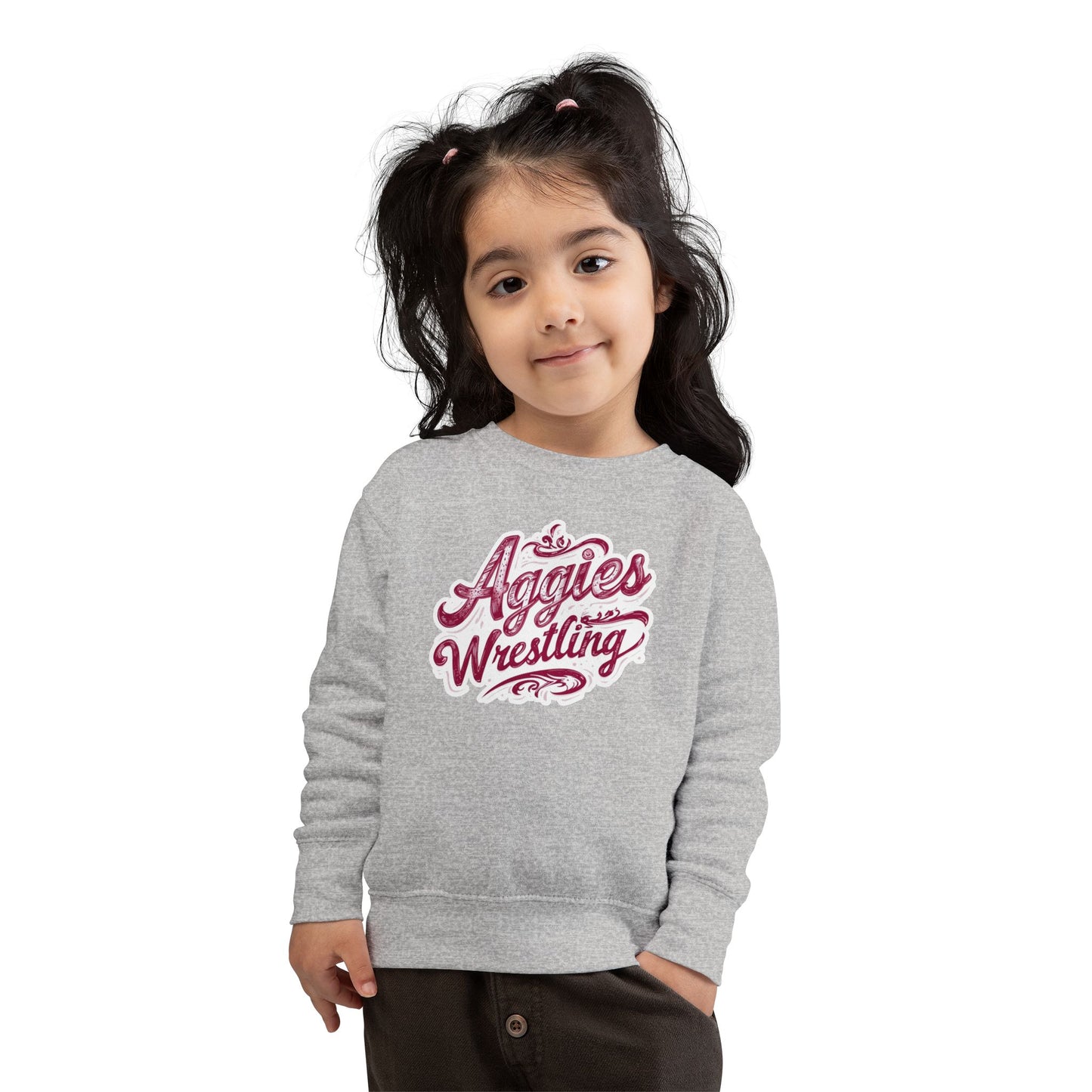 Toddler Crewneck Sweatshirt \ Hamilton Aggies Wrestling \ HAWG2