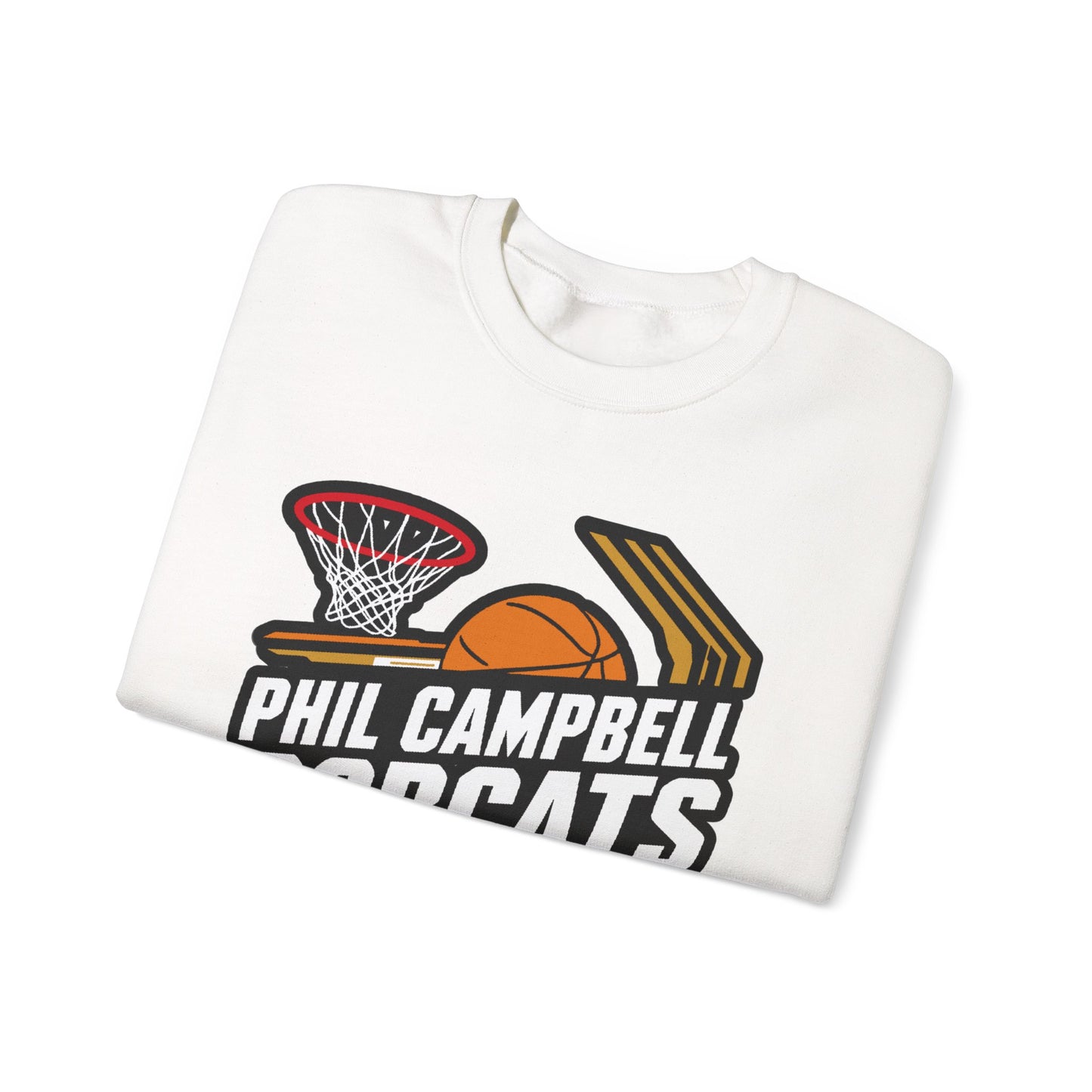 Adult Crewneck Sweatshirt \ Phil Campbell Bobcats Basketball \ PCBBK1