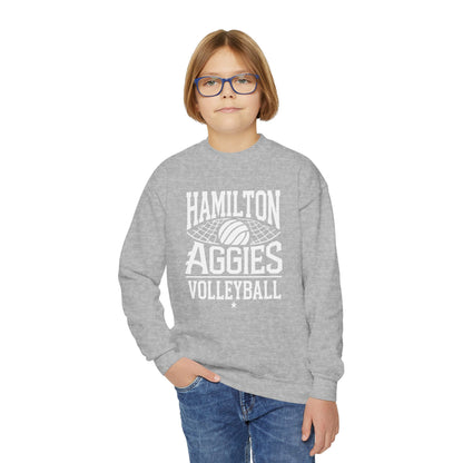 Youth Crewneck Sweatshirt \ Hamilton Aggies Volleyball \ HAV2