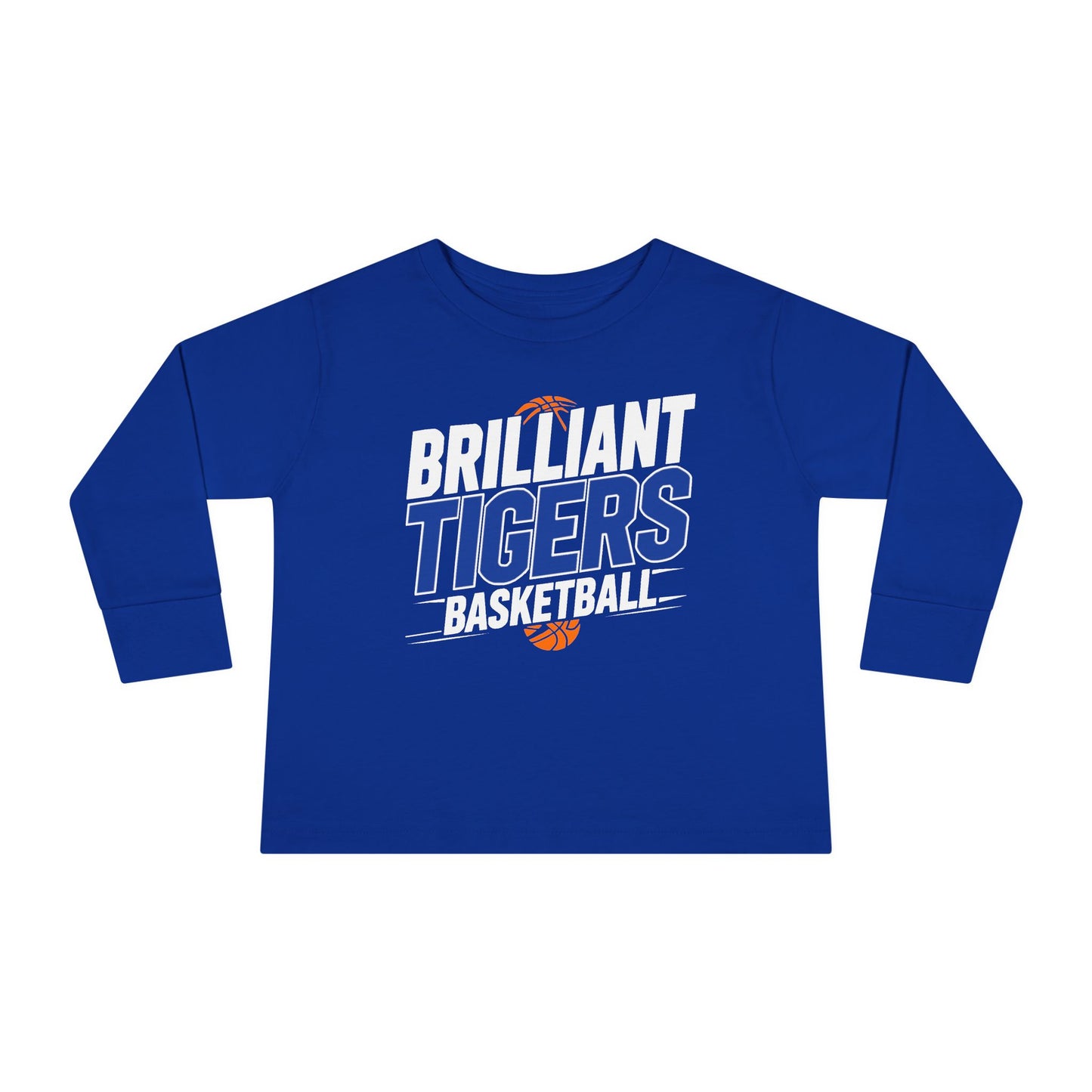 Toddler Long Sleeve Tee \ Brilliant Tigers Basketball \ BTBK1