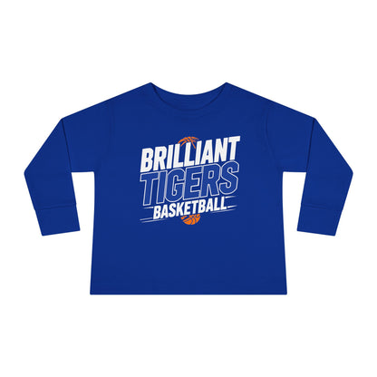 Toddler Long Sleeve Tee \ Brilliant Tigers Basketball \ BTBK1