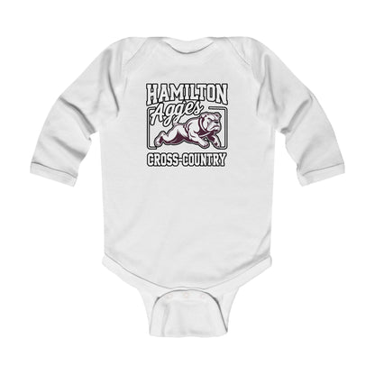 Long Sleeve Baby Bodysuit \ Hamilton Aggies Cross-Country \ HCC2