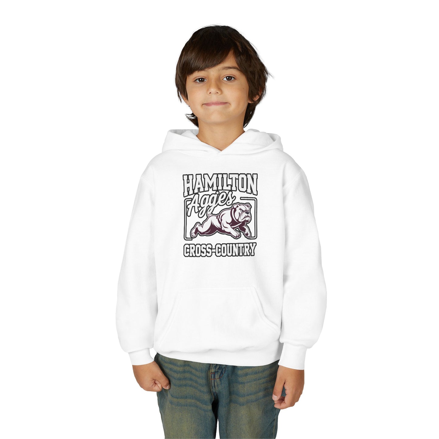 Youth Hoodie Sweatshirt \ Hamilton Aggies Cross-Country \ HCC2
