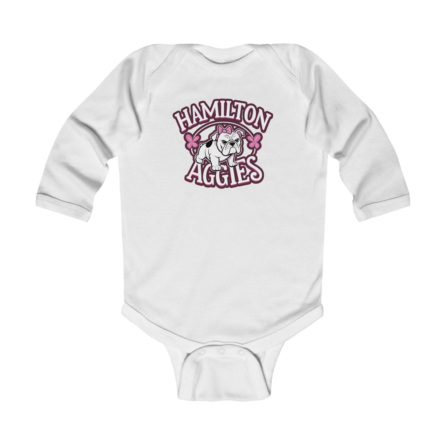 Long Sleeve Baby Bodysuit \ Hamilton Aggies \ HAG4