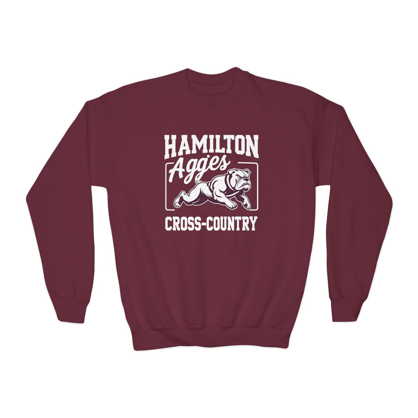 Youth Crewneck Sweatshirt \ Hamilton Aggies Cross-Country \ HCC2