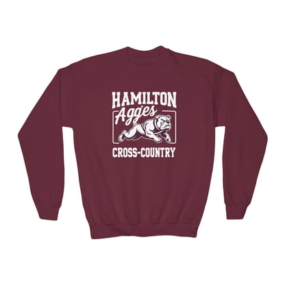 Youth Crewneck Sweatshirt \ Hamilton Aggies Cross-Country \ HCC2