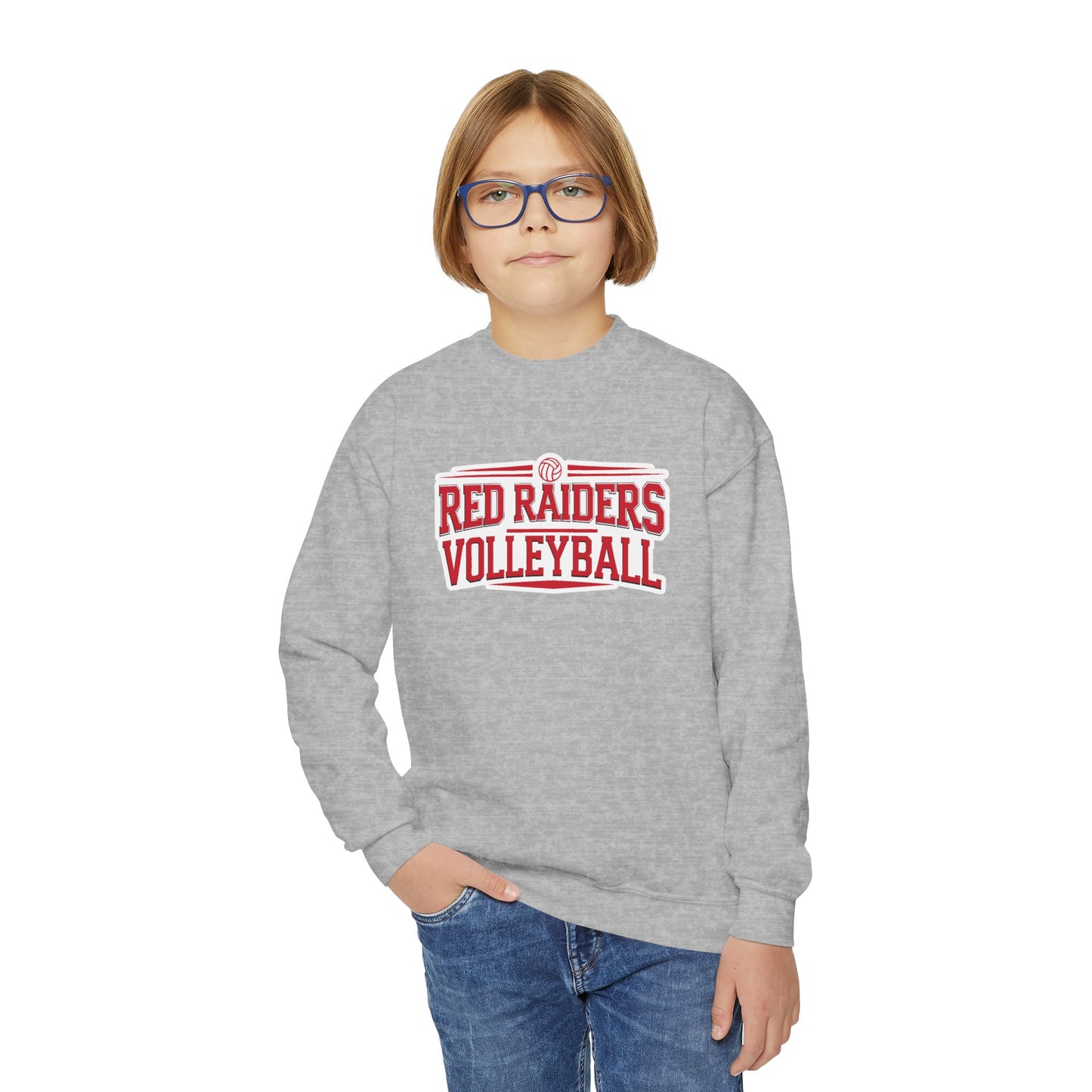 Youth Crewneck Sweatshirt \ Marion County Red Raiders Volleyball \ MCV2