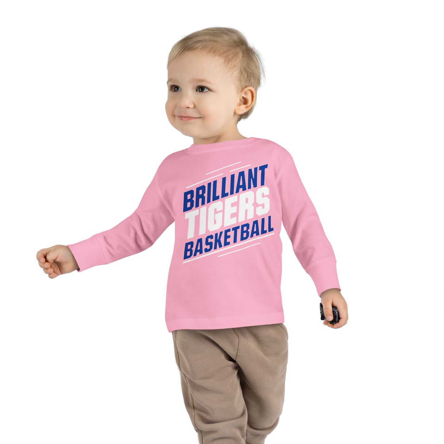 Toddler Long Sleeve Tee \ Brilliant Tigers Basketball \ BTBK2