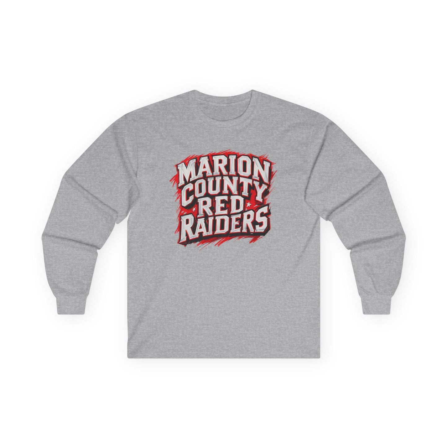 Adult Long Sleeve Tee \ Marion County Red Raiders \ MC1