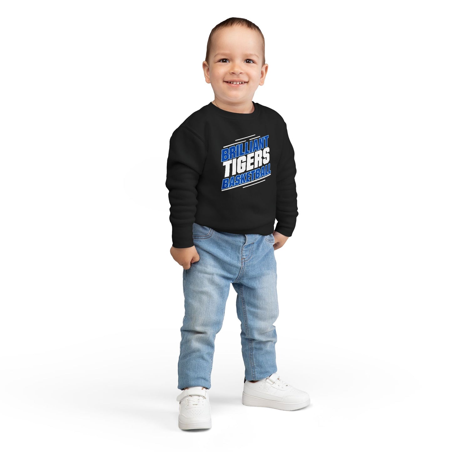 Toddler Crewneck Sweatshirt \ Brilliant Tigers Basketball \ BTBK2
