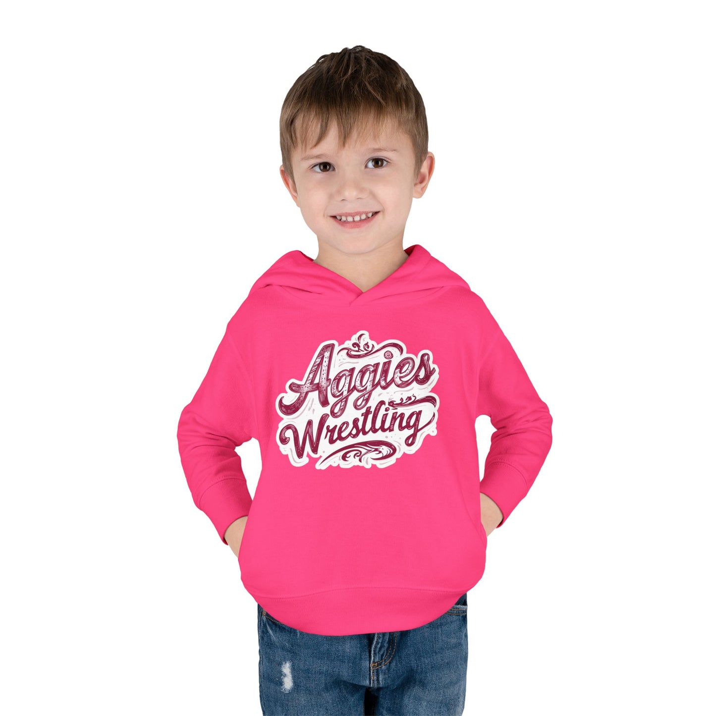 Toddler Hoodie Sweatshirt \ Hamilton Aggies Wrestling \ HAWG2