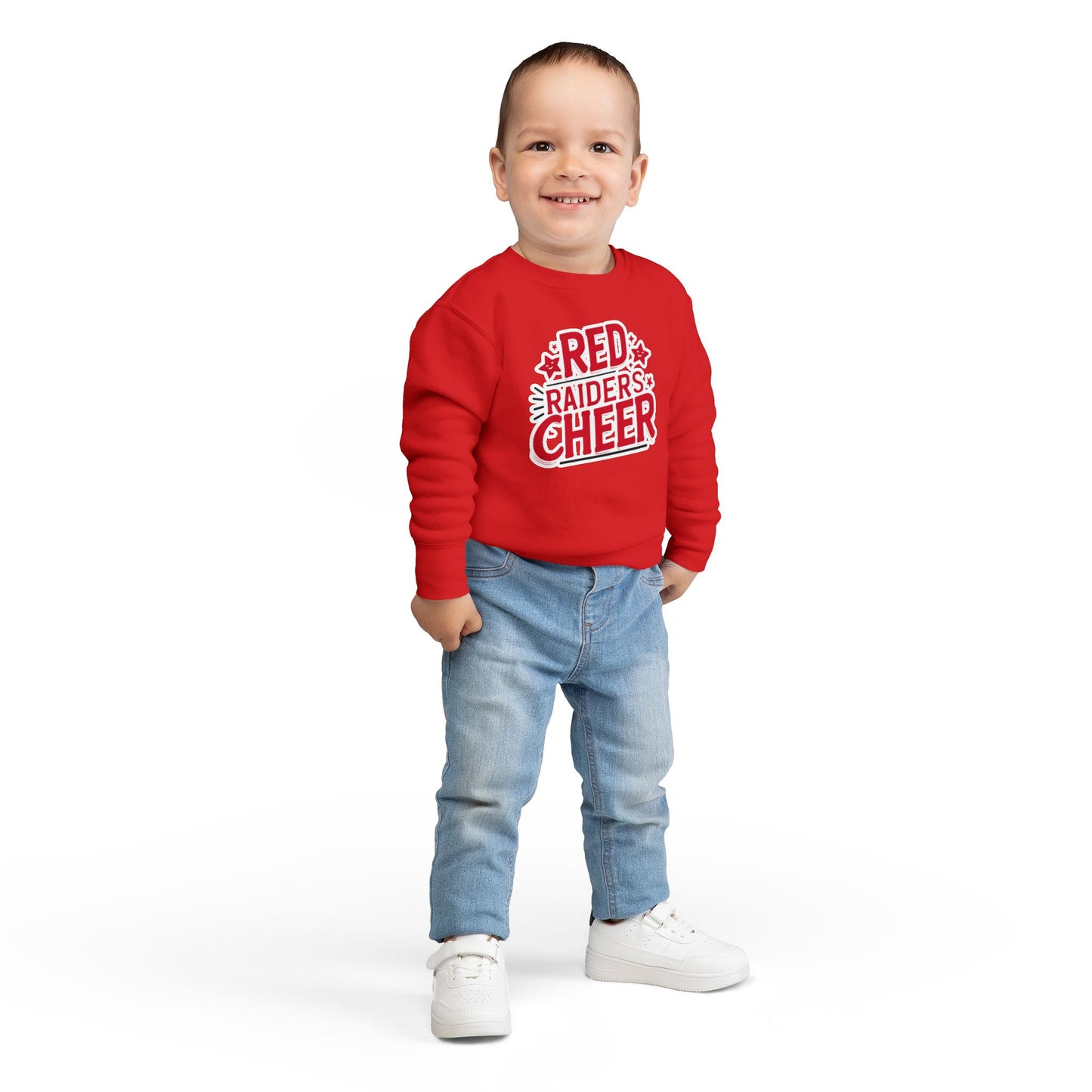 Toddler Crewneck Sweatshirt \ Marion County Red Raiders Cheer \ MCC2