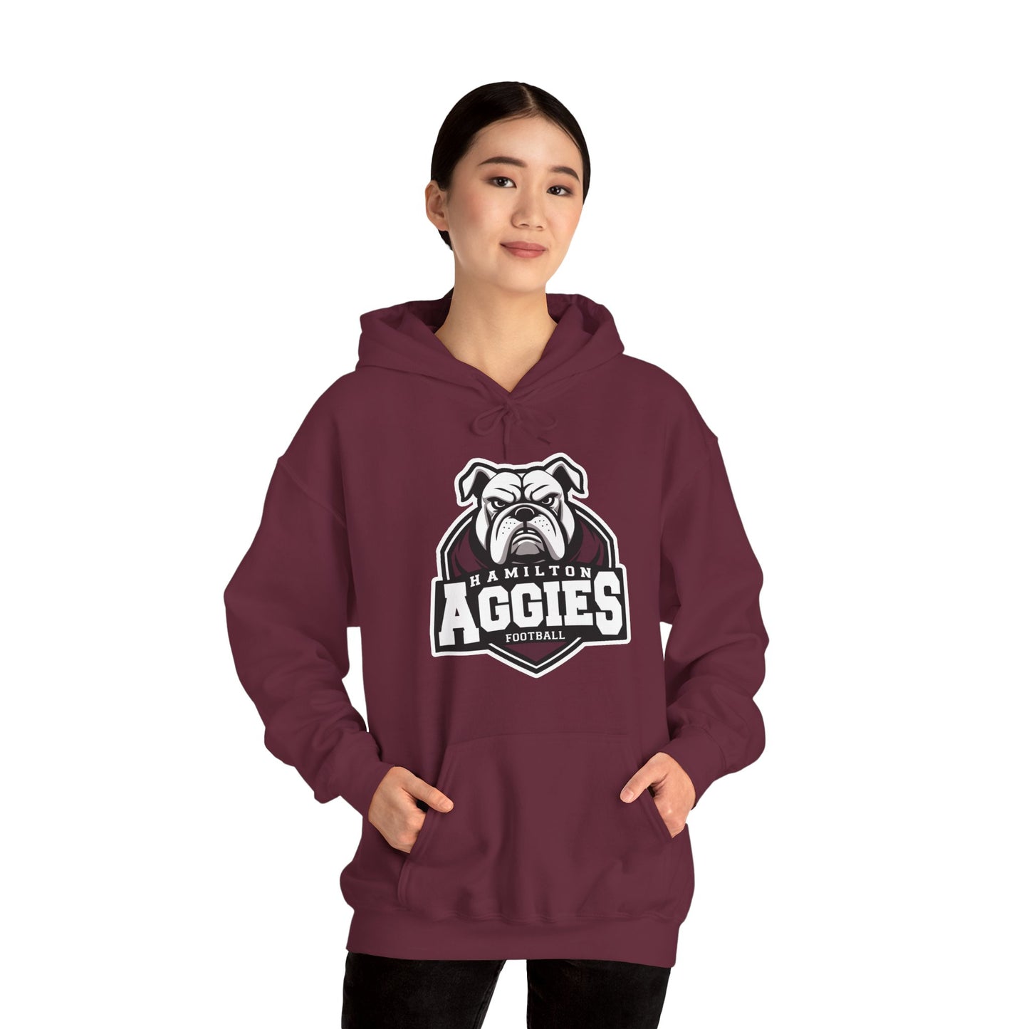 Adult Hoodie Sweatshirt \ Hamilton Aggies Football \ HAF2