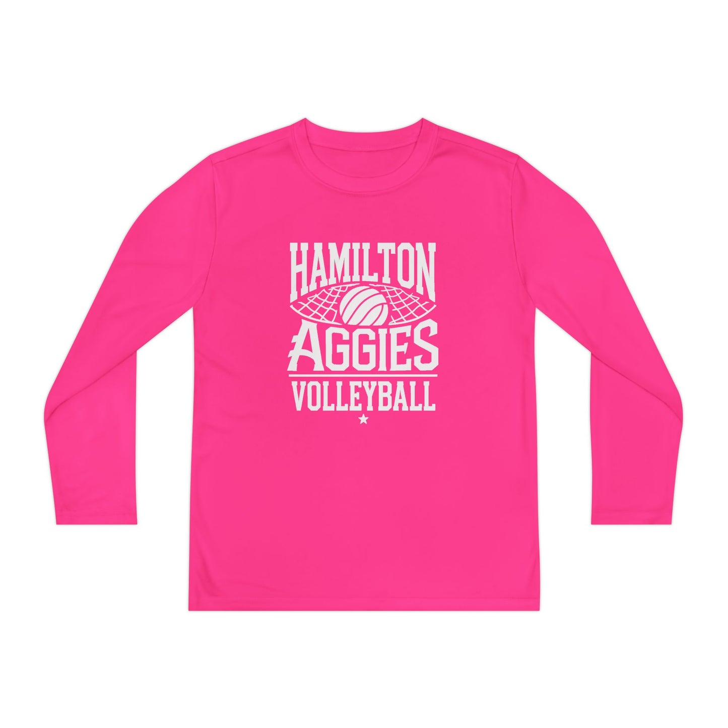 Youth Long Sleeve Tee \ Hamilton Aggies Volleyball \ HAV2