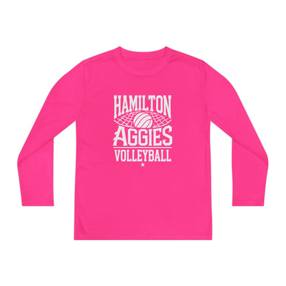 Youth Long Sleeve Tee \ Hamilton Aggies Volleyball \ HAV2