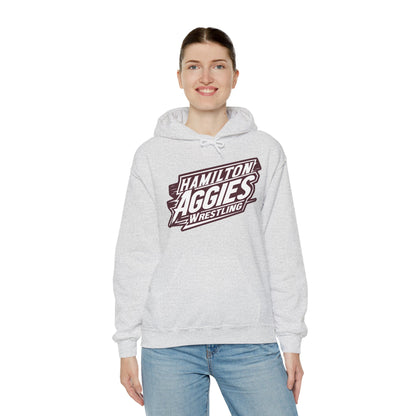 Adult Hoodie Sweatshirt \ Hamilton Aggies Wrestling \ HAW1