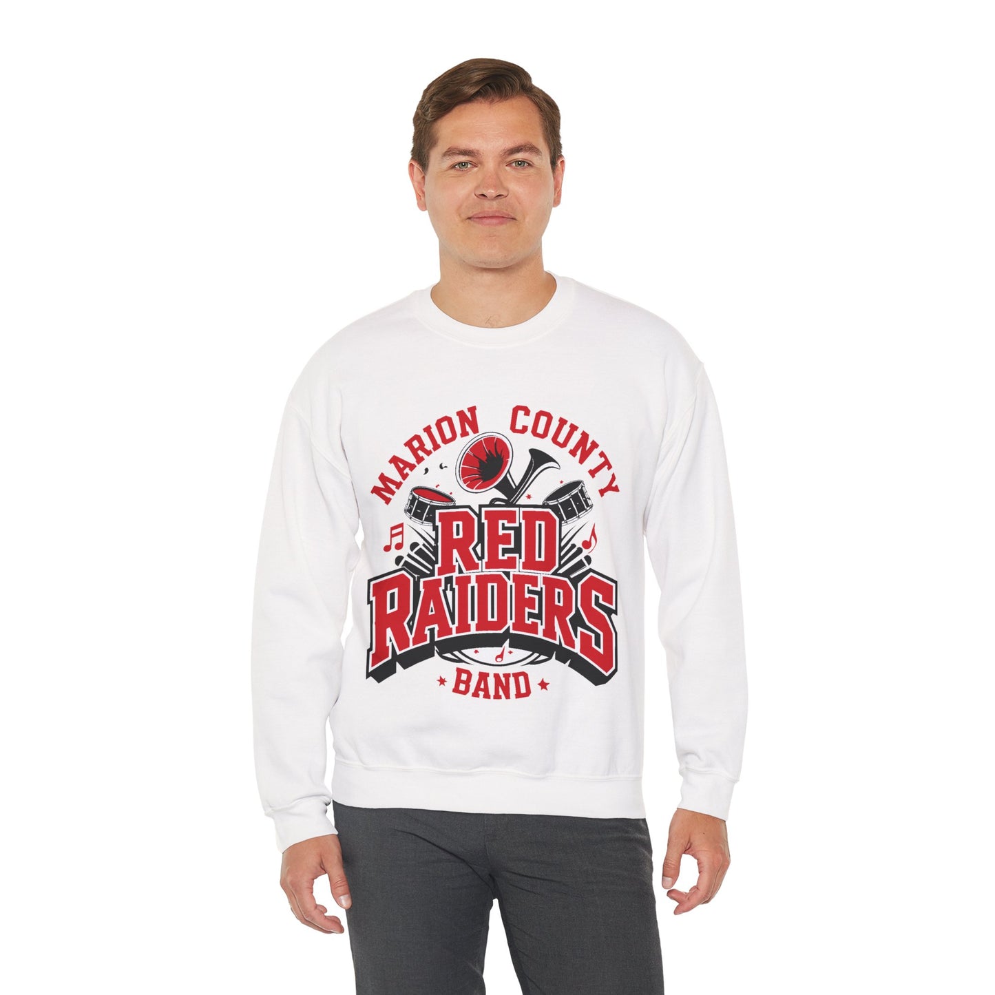 Adult Crewneck Sweatshirt \ Marion County Red Raiders Band \ MCB2