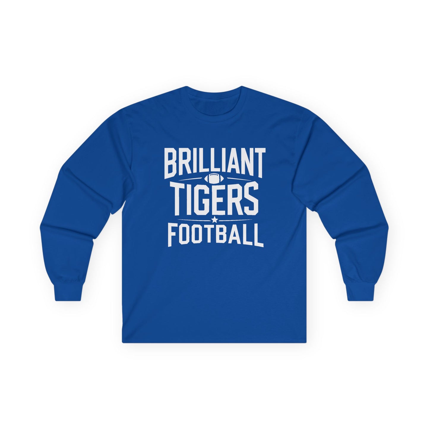 Adult Long Sleeve Tee \ Brilliant Tigers Football \ BTF1