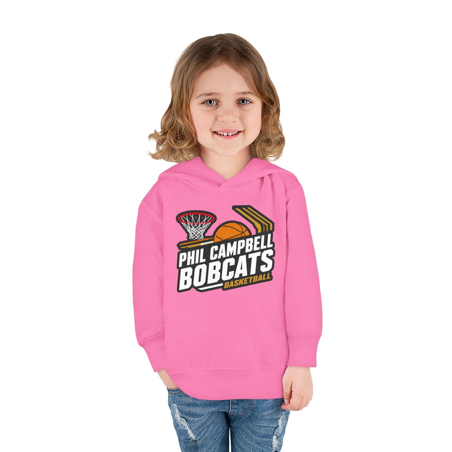 Toddler Hoodie Sweatshirt \ Phil Campbell Bobcats Basketball \ PCBBK1