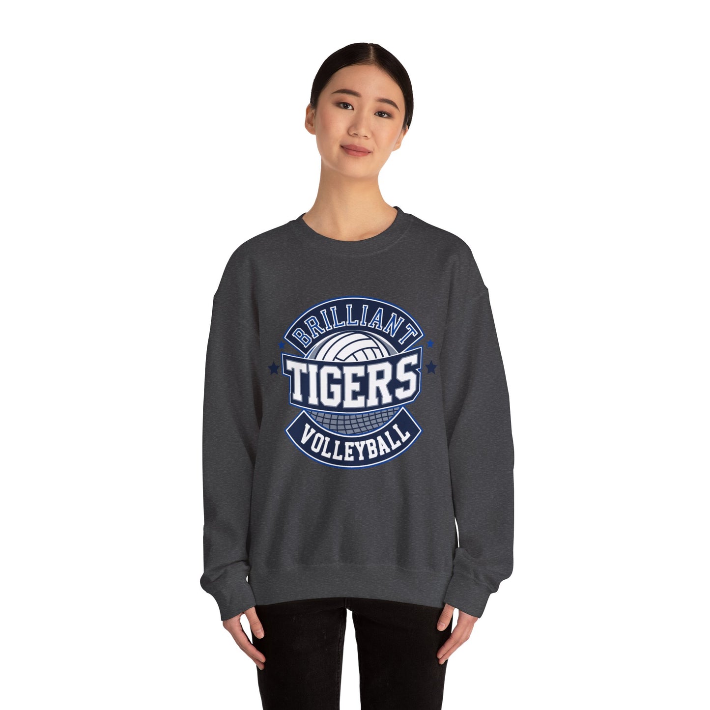 Adult Crewneck Sweatshirt \ Brilliant Tigers Volleyball \ BTV1