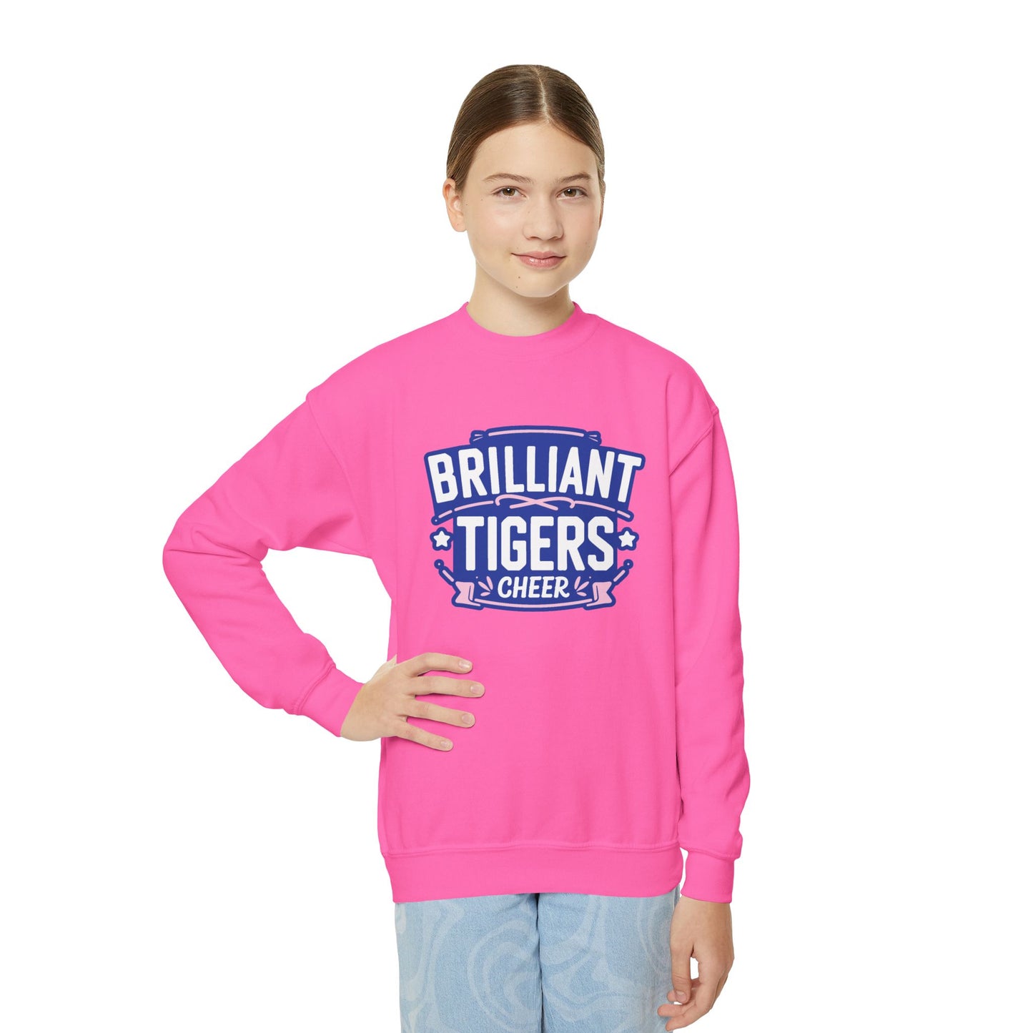 Youth Crewneck Sweatshirt \ Brilliant Tigers Cheer \ BTC2