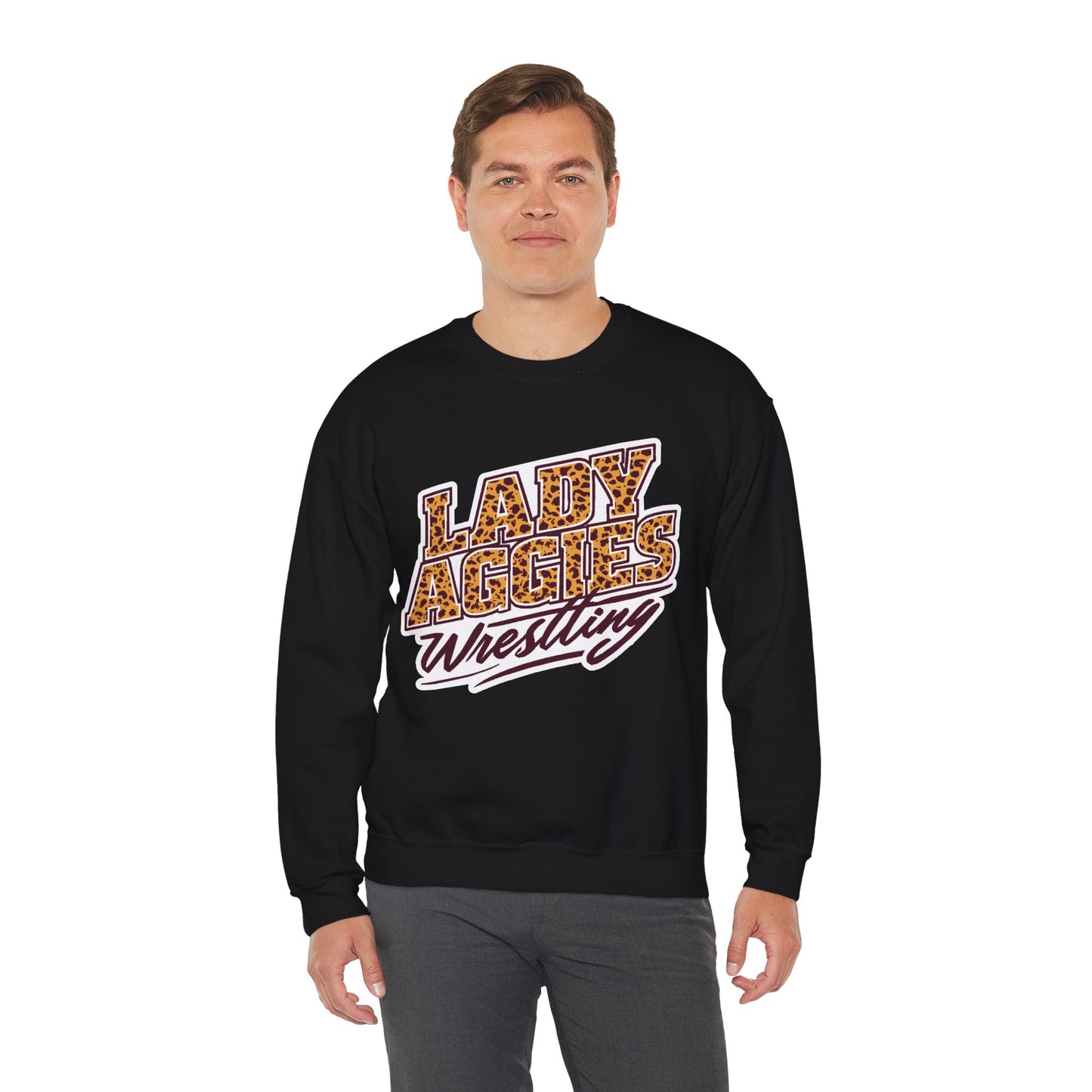 Adult Crewneck Sweatshirt \ Hamilton Aggies Wrestling \ HAWG3