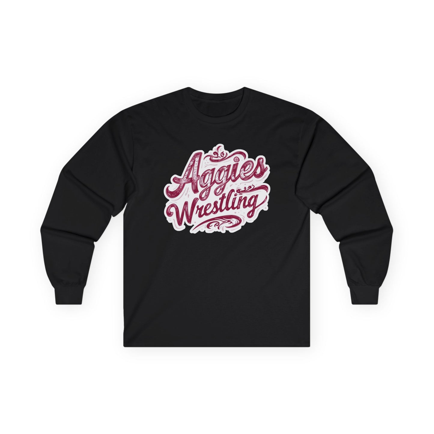Adult Long Sleeve Tee \ Hamilton Aggies Wrestling \ HAWG2